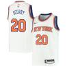 White Carey Scurry Twill Basketball Jersey -Knicks #20 Scurry Twill Jerseys, FREE SHIPPING