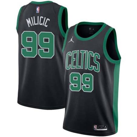 Black Darko Milicic Twill Basketball Jersey -Celtics #99 Milicic Twill Jerseys, FREE SHIPPING