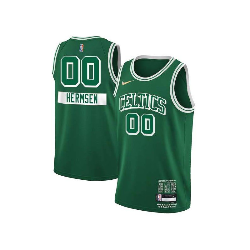 2021-22City Kleggie Hermsen Celtics #00 Twill Basketball Jersey FREE SHIPPING