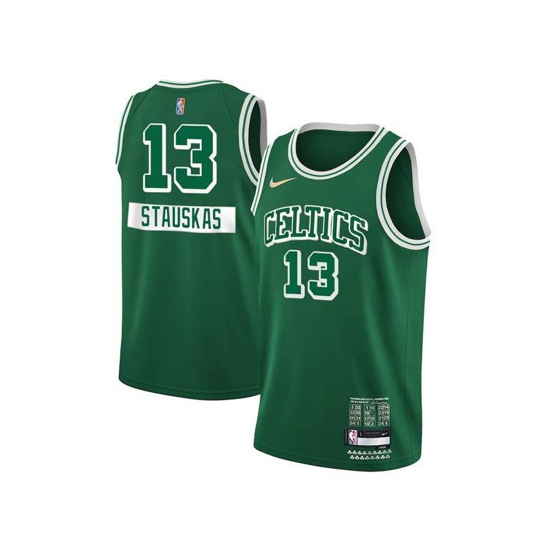 2021-22City Nik Stauskas Celtics #13 Twill Basketball Jersey FREE SHIPPING