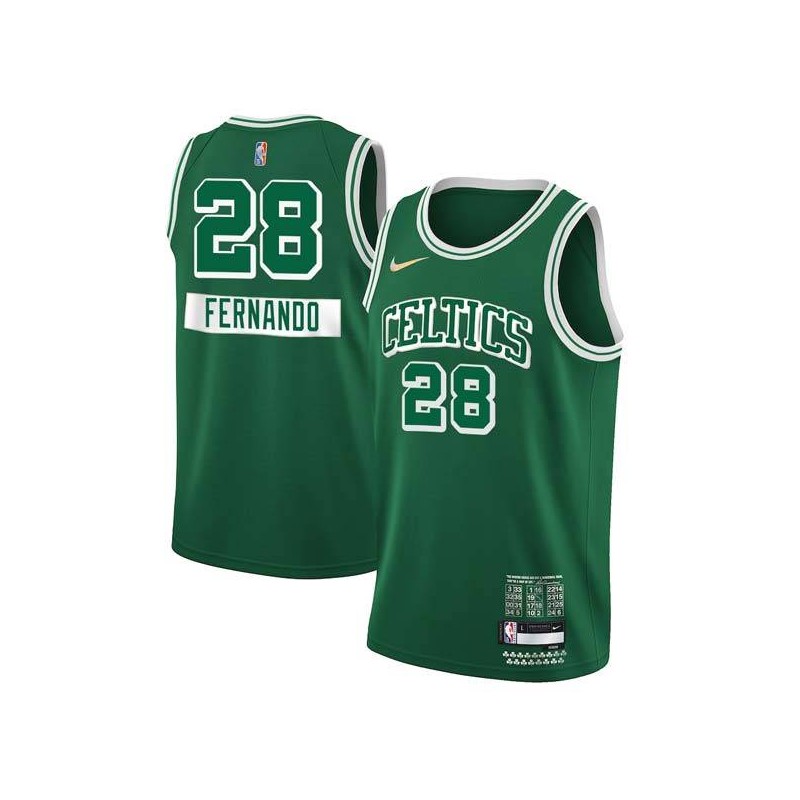 2021-22City Bruno Fernando Celtics #28 Twill Basketball Jersey FREE SHIPPING