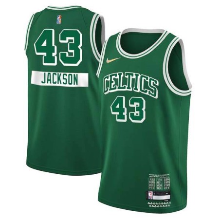 2021-22City Justin Jackson Celtics #43 Twill Basketball Jersey FREE SHIPPING