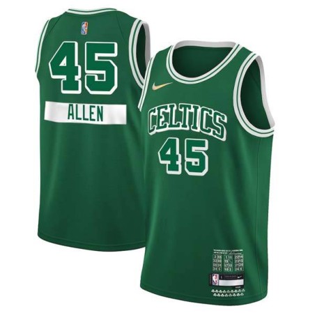 2021-22City Kadeem Allen Celtics #45 Twill Basketball Jersey FREE SHIPPING