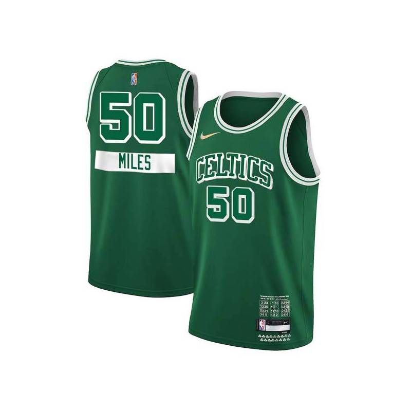 2021-22City C.J. Miles Celtics #50 Twill Basketball Jersey FREE SHIPPING