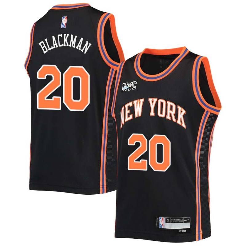 2021-22City Rolando Blackman Twill Basketball Jersey -Knicks #20 Blackman Twill Jerseys, FREE SHIPPING