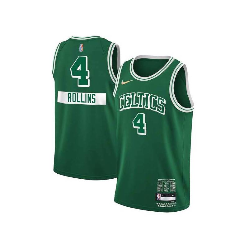 2021-22City Kenny Rollins Twill Basketball Jersey -Celtics #4 Rollins Twill Jerseys, FREE SHIPPING