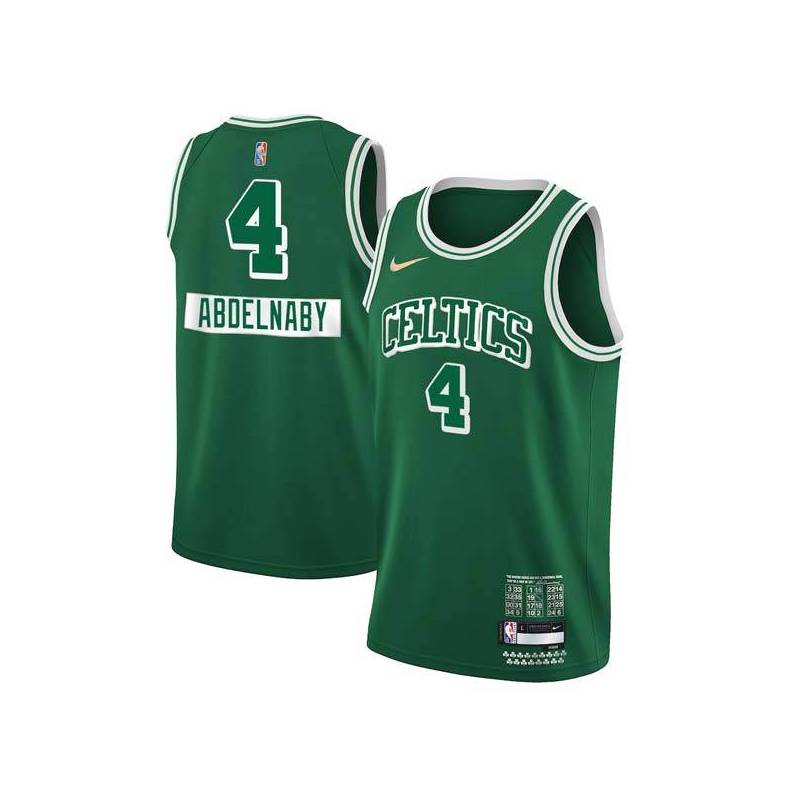 2021-22City Alaa Abdelnaby Twill Basketball Jersey -Celtics #4 Abdelnaby Twill Jerseys, FREE SHIPPING
