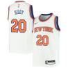 White Mike Bibby Twill Basketball Jersey -Knicks #20 Bibby Twill Jerseys, FREE SHIPPING