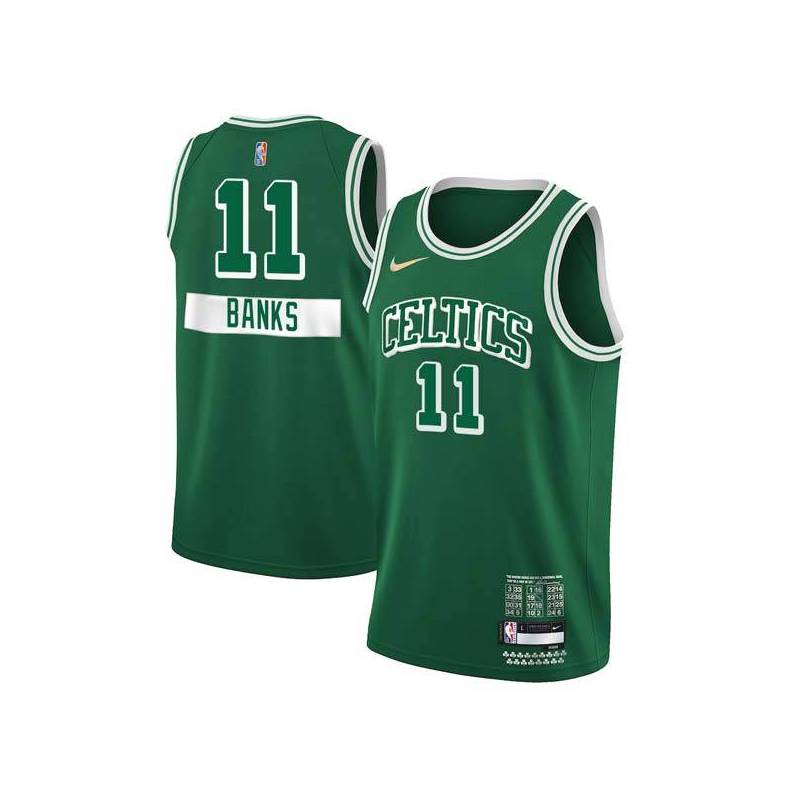 2021-22City Marcus Banks Twill Basketball Jersey -Celtics #11 Banks Twill Jerseys, FREE SHIPPING