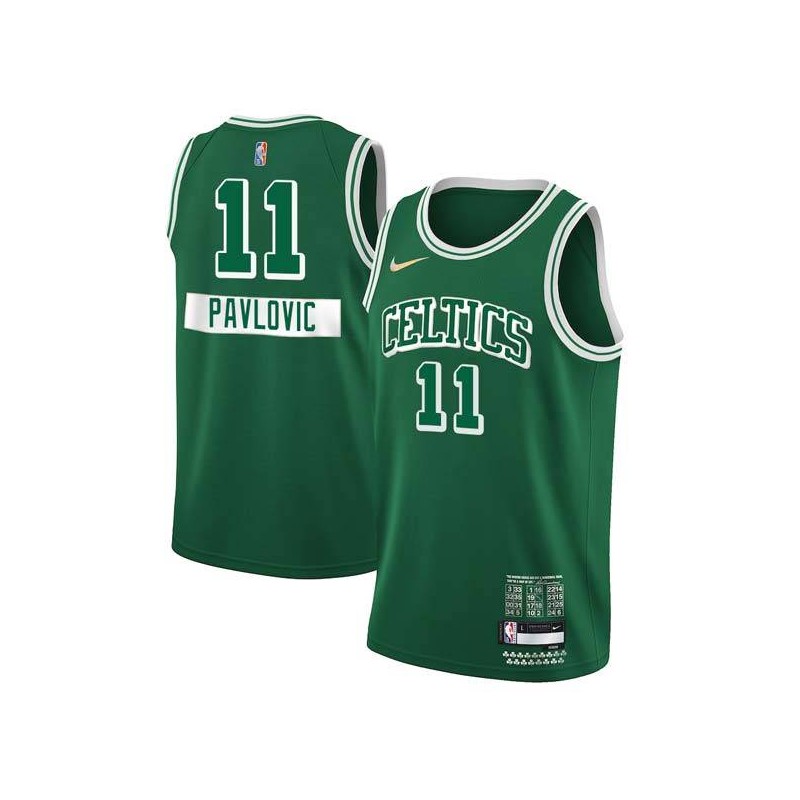 2021-22City Sasha Pavlovic Twill Basketball Jersey -Celtics #11 Pavlovic Twill Jerseys, FREE SHIPPING