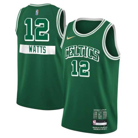 2021-22City Ron Watts Twill Basketball Jersey -Celtics #12 Watts Twill Jerseys, FREE SHIPPING