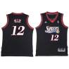 Black Throwback Kevin Ollie Twill Basketball Jersey -76ers #12 Ollie Twill Jerseys, FREE SHIPPING