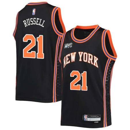 2021-22City Campy Russell Twill Basketball Jersey -Knicks #21 Russell Twill Jerseys, FREE SHIPPING