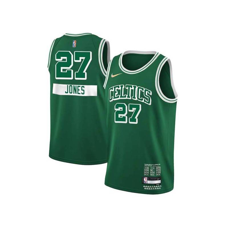 2021-22City Johnny Jones Twill Basketball Jersey -Celtics #27 Jones Twill Jerseys, FREE SHIPPING