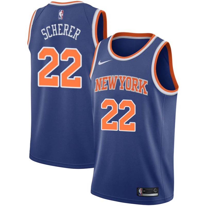 Blue Herb Scherer Twill Basketball Jersey -Knicks #22 Scherer Twill Jerseys, FREE SHIPPING