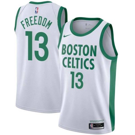 2020-21City Enes Freedom Celtics #13 Twill Basketball Jersey FREE SHIPPING