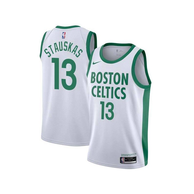 2020-21City Nik Stauskas Celtics #13 Twill Basketball Jersey FREE SHIPPING