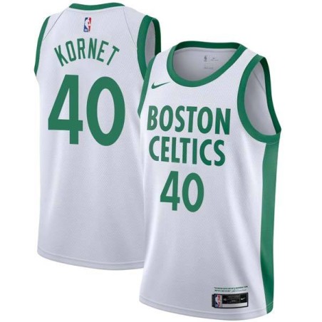 2020-21City Luke Kornet Celtics #40 Twill Basketball Jersey FREE SHIPPING