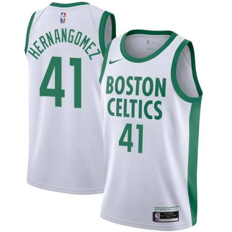 2020-21City Juancho Hernangomez Celtics #41 Twill Basketball Jersey FREE SHIPPING