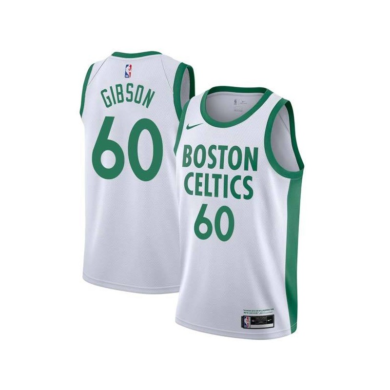 2020-21City Jonathan Gibson Celtics #60 Twill Basketball Jersey FREE SHIPPING
