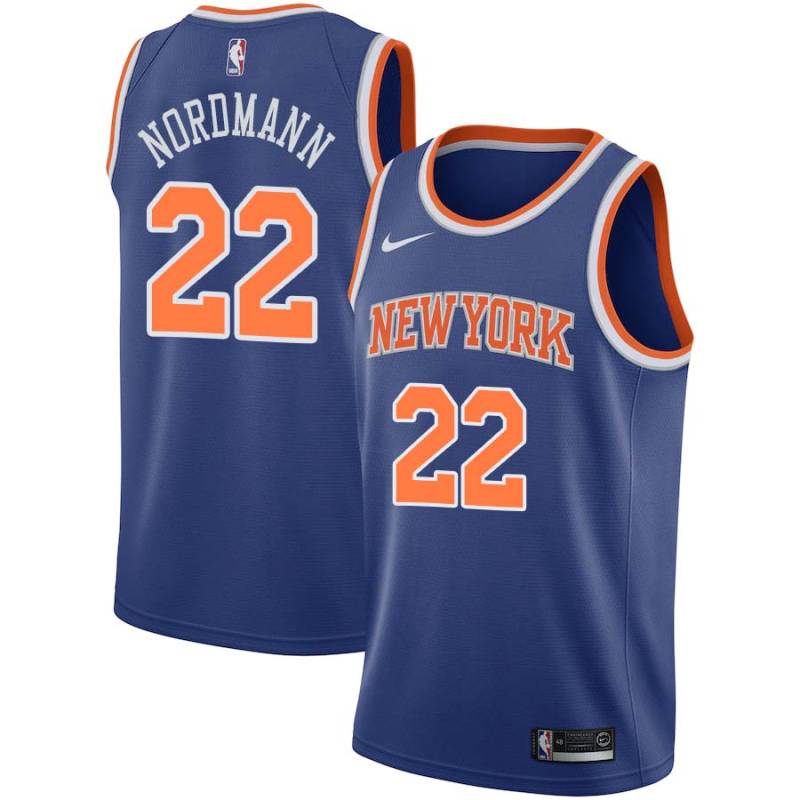 Blue Bevo Nordmann Twill Basketball Jersey -Knicks #22 Nordmann Twill Jerseys, FREE SHIPPING