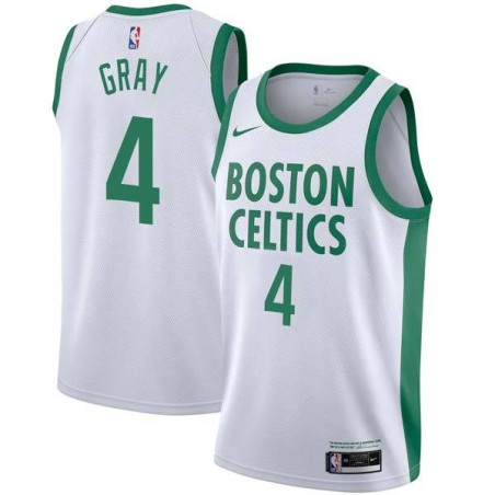 2020-21City Wyndol Gray Twill Basketball Jersey -Celtics #4 Gray Twill Jerseys, FREE SHIPPING