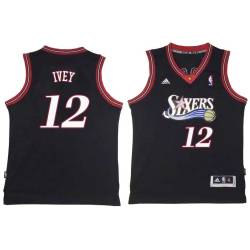 Black Throwback Royal Ivey Twill Basketball Jersey -76ers #12 Ivey Twill Jerseys, FREE SHIPPING