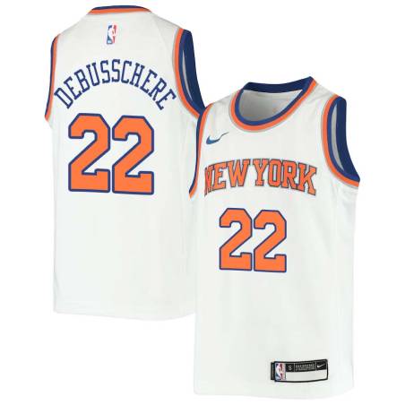 White Dave DeBusschere Twill Basketball Jersey -Knicks #22 DeBusschere Twill Jerseys, FREE SHIPPING