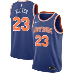 Blue Tom Hoover Twill Basketball Jersey -Knicks #23 Hoover Twill Jerseys, FREE SHIPPING