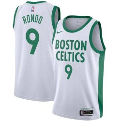 2020-21City Rajon Rondo Twill Basketball Jersey -Celtics #9 Rondo Twill Jerseys, FREE SHIPPING