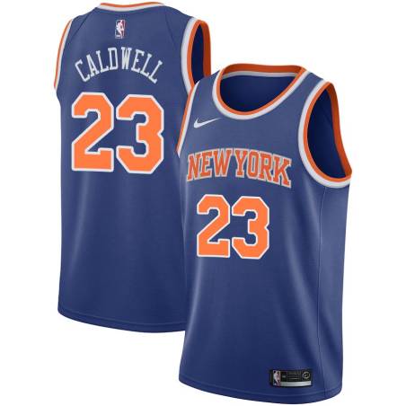 Blue Jim Caldwell Twill Basketball Jersey -Knicks #23 Caldwell Twill Jerseys, FREE SHIPPING