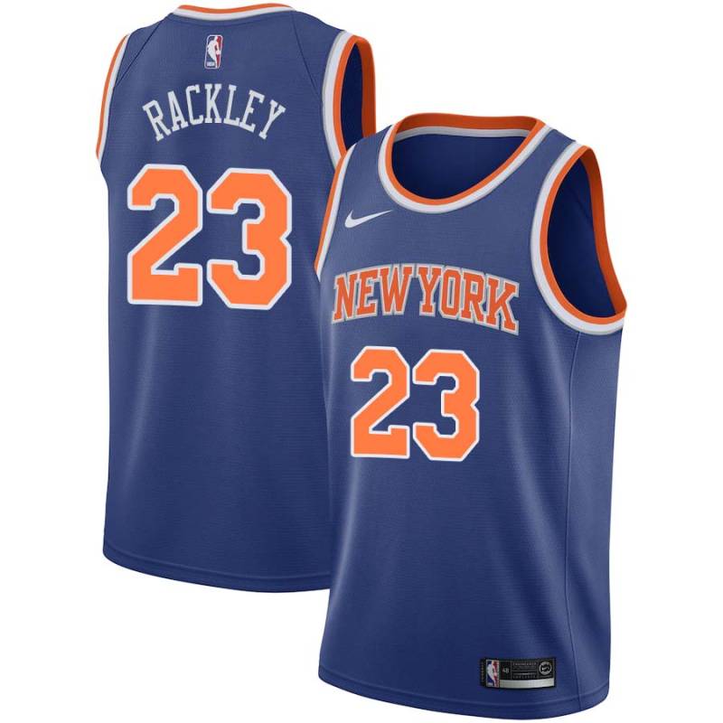 Blue Luther Rackley Twill Basketball Jersey -Knicks #23 Rackley Twill Jerseys, FREE SHIPPING