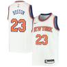 White Geoff Huston Twill Basketball Jersey -Knicks #23 Huston Twill Jerseys, FREE SHIPPING