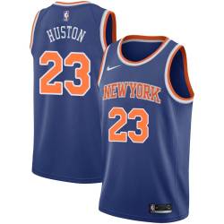 Blue Geoff Huston Twill Basketball Jersey -Knicks #23 Huston Twill Jerseys, FREE SHIPPING