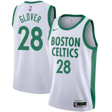 2020-21City Clarence Glover Twill Basketball Jersey -Celtics #28 Glover Twill Jerseys, FREE SHIPPING