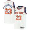 White Quentin Richardson Twill Basketball Jersey -Knicks #23 Richardson Twill Jerseys, FREE SHIPPING