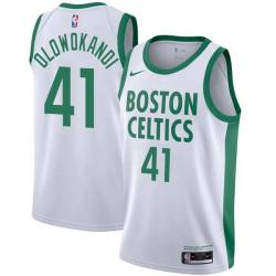 2020-21City Michael Olowokandi Twill Basketball Jersey -Celtics #41 Olowokandi Twill Jerseys, FREE SHIPPING