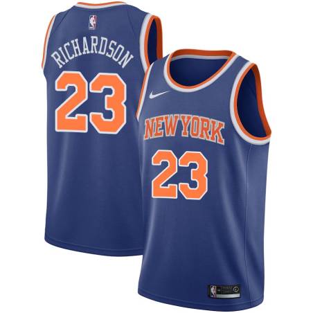 Blue Quentin Richardson Twill Basketball Jersey -Knicks #23 Richardson Twill Jerseys, FREE SHIPPING