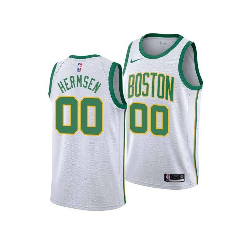 2018-19City Kleggie Hermsen Celtics #00 Twill Basketball Jersey FREE SHIPPING