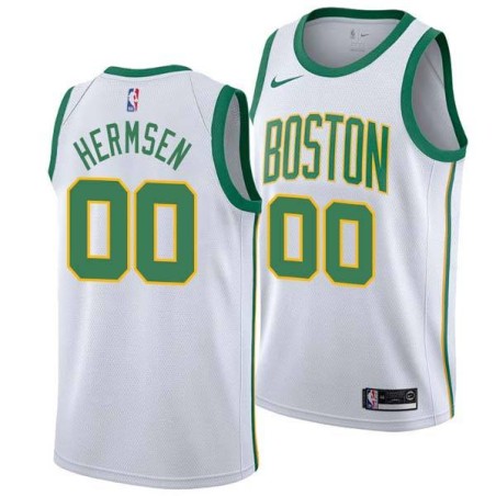 2018-19City Kleggie Hermsen Celtics #00 Twill Basketball Jersey FREE SHIPPING