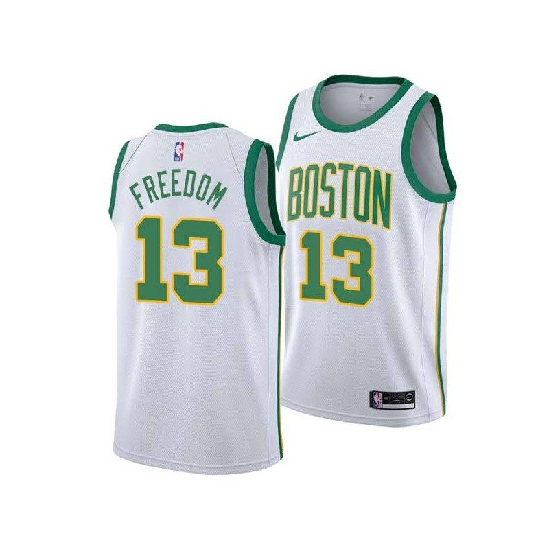 2018-19City Enes Freedom Celtics #13 Twill Basketball Jersey FREE SHIPPING