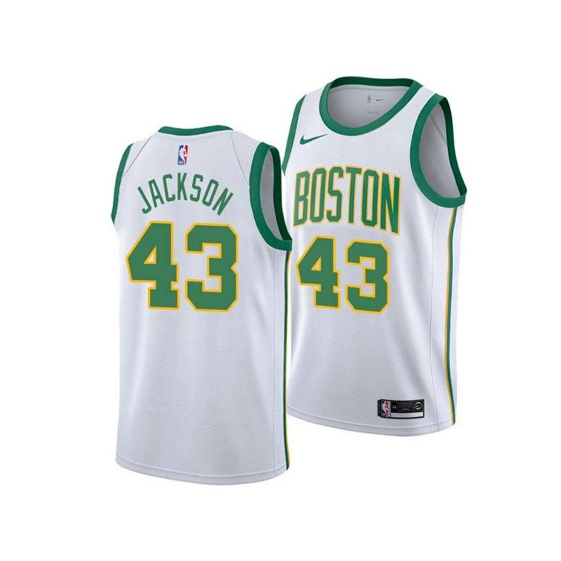 2018-19City Justin Jackson Celtics #43 Twill Basketball Jersey FREE SHIPPING