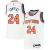 White Bill Bradley Twill Basketball Jersey -Knicks #24 Bradley Twill Jerseys, FREE SHIPPING