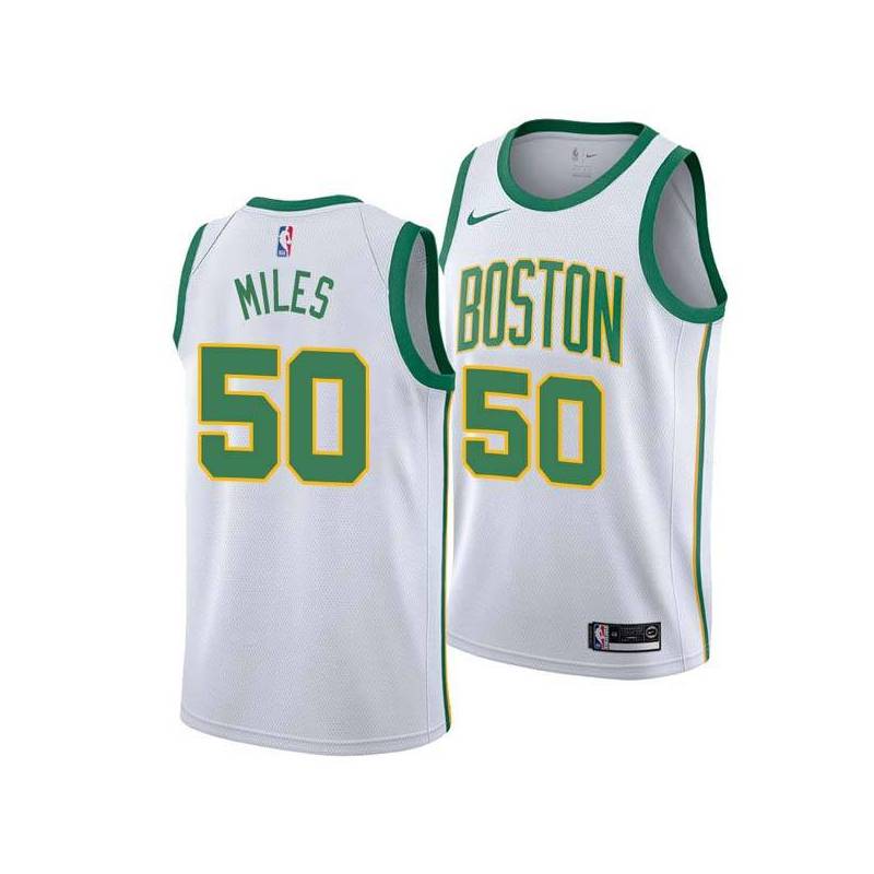 2018-19City C.J. Miles Celtics #50 Twill Basketball Jersey FREE SHIPPING