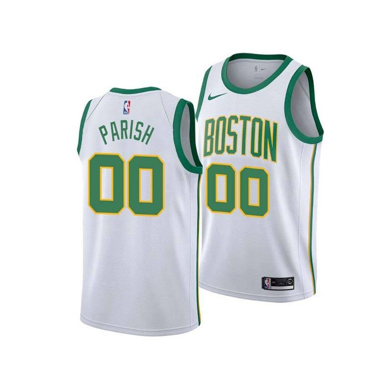 2018-19City Robert Parish Twill Basketball Jersey -Celtics #00 Parish Twill Jerseys, FREE SHIPPING