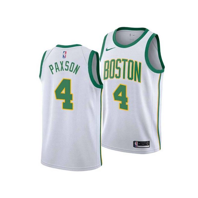 2018-19City Jim Paxson Twill Basketball Jersey -Celtics #4 Paxson Twill Jerseys, FREE SHIPPING