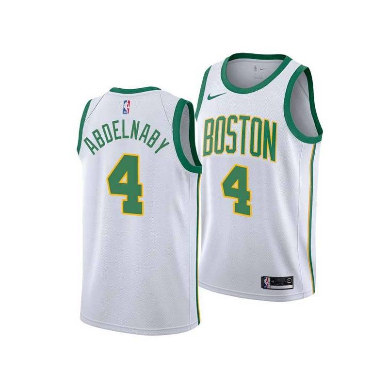 2018-19City Alaa Abdelnaby Twill Basketball Jersey -Celtics #4 Abdelnaby Twill Jerseys, FREE SHIPPING