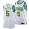 2018-19City Moe Becker Twill Basketball Jersey -Celtics #5 Becker Twill Jerseys, FREE SHIPPING