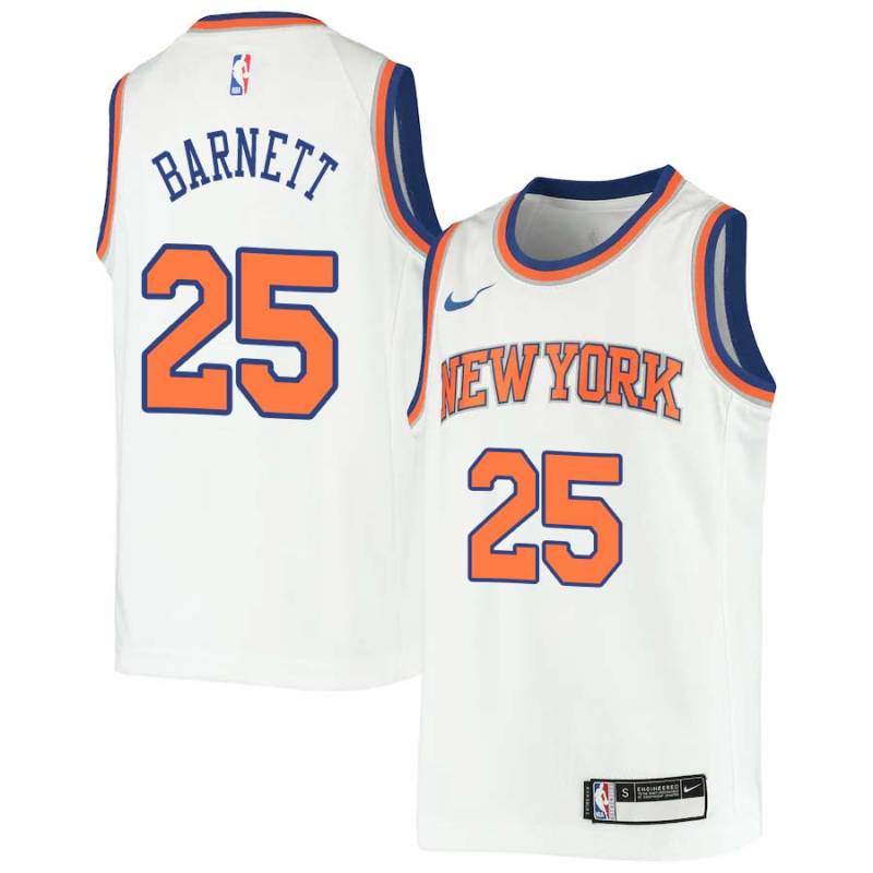 White Jim Barnett Twill Basketball Jersey -Knicks #25 Barnett Twill Jerseys, FREE SHIPPING