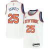 White Jim Barnett Twill Basketball Jersey -Knicks #25 Barnett Twill Jerseys, FREE SHIPPING